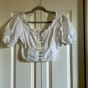 Sim & Sam corset white top